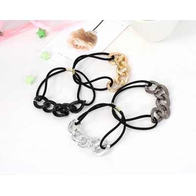 High Quality Elastic Hair Band For Girl Metal Chain Hair Band